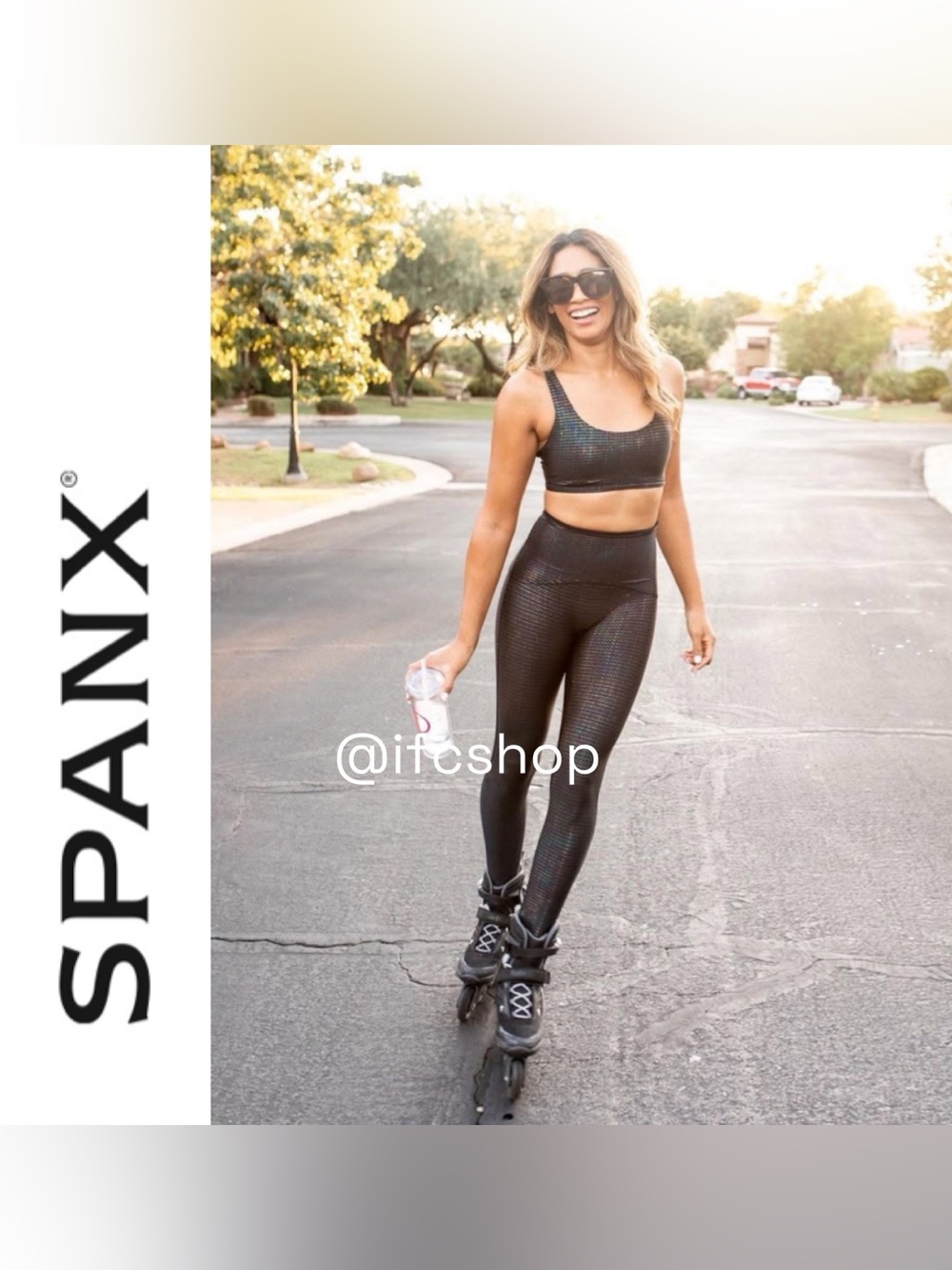 Spanx Booty Boost Leggings and Bra, Metallic Mist Collection